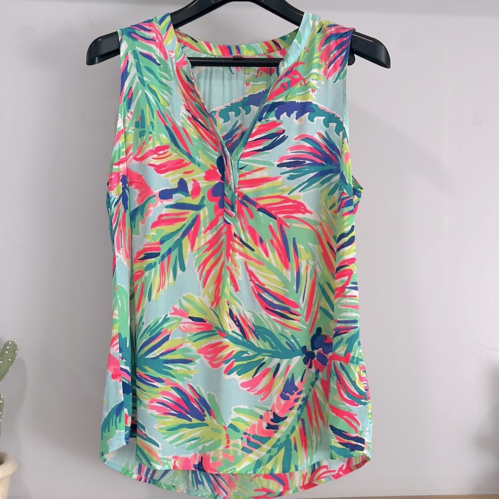 Lilly Pulitzer Colorful Tropical Print Tank Top